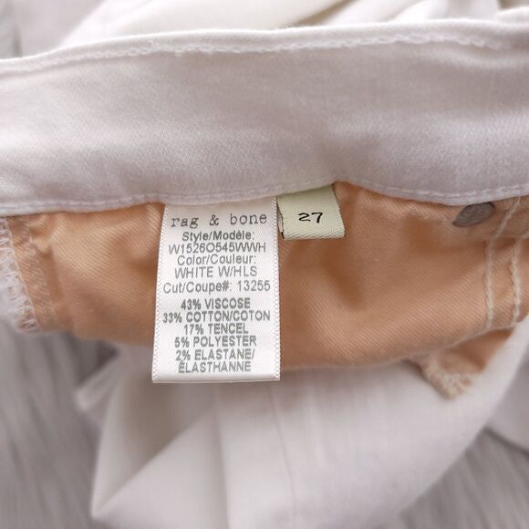 rag & bone Women's Mid Rise White Capri Jeans Sz 27 Stretch W1526O545WWH - Picture 14 of 16